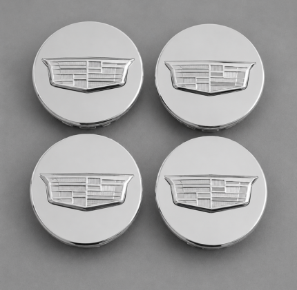 4x 67mm Glossy Silver Cadillac ATS CTS DTS SRX STS XLR XTS Wheel Center Caps