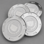 Set of 4 2007-14 Escalade Center Hub Cap For 22 Inch Wheel Chrome Crest 9597355