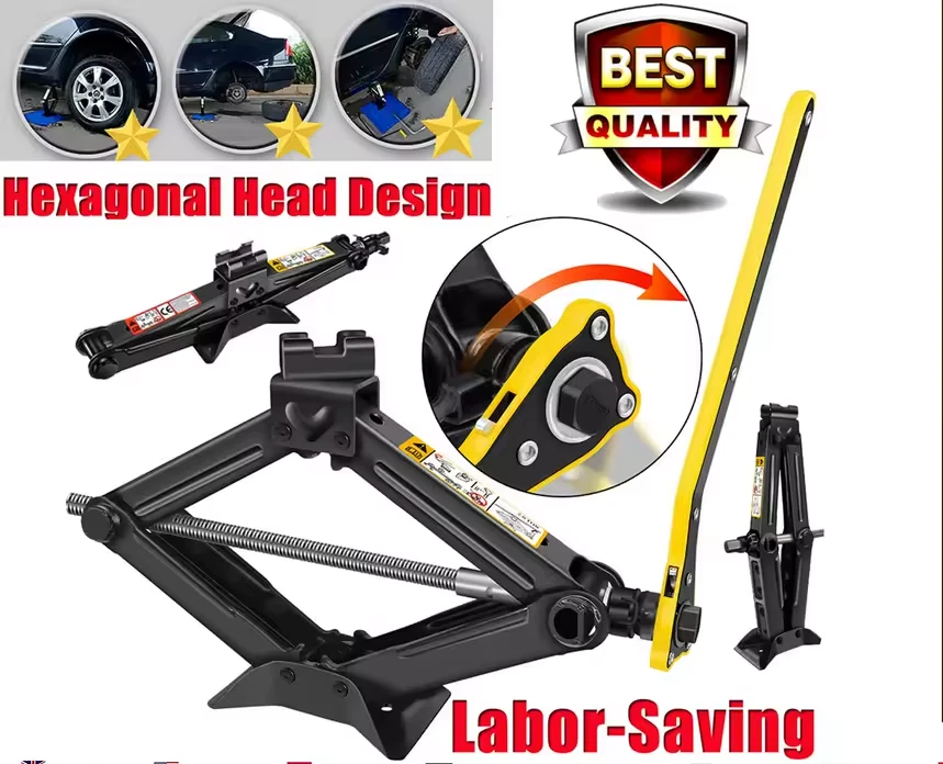 2T Car Scissor Jack w/ Wrench Emergency Crank Lift for SUV Tire Change Tool