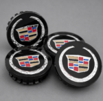 4x Cadillac ATS CTS DTS SRX STS XLR XTS 67mm Wheel Center Caps Black Multicolor