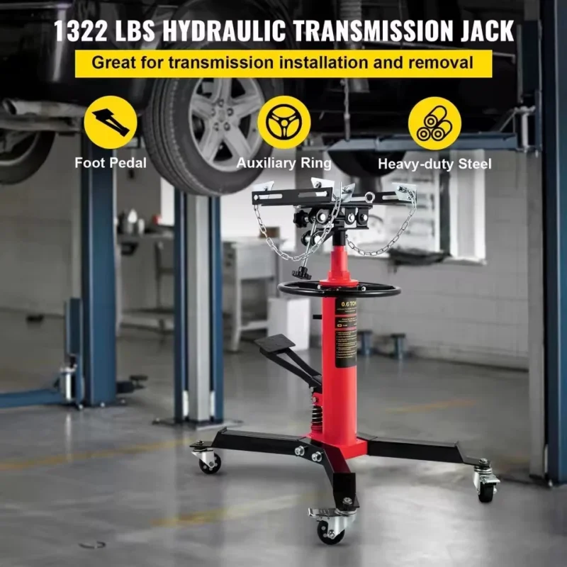 1660 lbs Hydraulic Transmission Jack 2-Stage Telescopic Floor Jack Stand