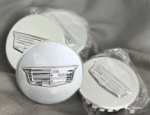 4x Cadillac (ATS CTS DTS SRX STS XLR XTS) 67mm Wheel Center Caps Silver Chrome