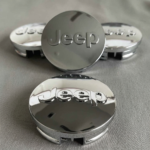 4x 63mm Jeep Gloss Silver Wheel Center Caps Fits Grand Cherokee Wrangler Compass