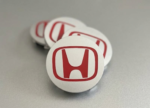 4 PCS Honda Accord Civic CRV Pilot CRZ 69mm Wheel Center Caps Silver Red Logo