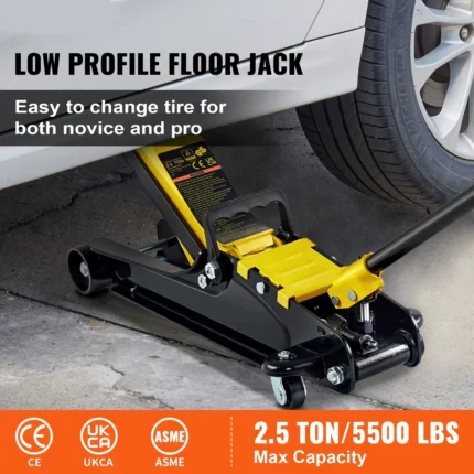 2.5 Ton Floor Jack Low Profile Steel Single Piston Pump HighLift 5500lbs Car SUV