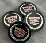 4x Cadillac ATS CTS DTS SRX STS XLR XTS 67mm Wheel Center Caps Black Multicolor