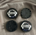 4 PCS Nissan Black & Silver 54mm Wheel Center Cap Fit 40343AU51 Altima Maxima Murano
