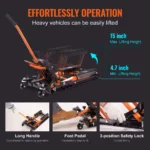 1500LB Hydraulic Motorcycle ATV Scissor Lift Jack Stand w/ Wheels Steel Hoist