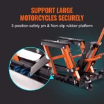 1500LB Hydraulic Motorcycle ATV Scissor Lift Jack Stand w/ Wheels Steel Hoist