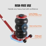 3Ton Pneumatic Air Jack Triple Bag Quick Lift Car Jack Heavy Duty w/ Wheels Blue