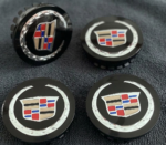 4x Cadillac ATS CTS DTS SRX STS XLR XTS 67mm Wheel Center Caps Black Multicolor