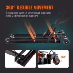 1500LB Hydraulic Motorcycle ATV Scissor Lift Jack Stand w/ Wheels Steel Hoist