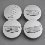 4x Cadillac (ATS CTS DTS SRX STS XLR XTS) 67mm Wheel Center Caps Silver Chrome