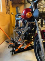 1500LB Hydraulic Motorcycle ATV Scissor Lift Jack Stand w/ Wheels Steel Hoist