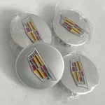 4x Cadillac (ATS CTS DTS SRX STS XLR XTS) 67mm Wheel Center Caps Silver Colorful