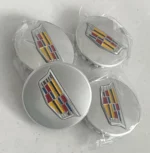 4x Cadillac (ATS CTS DTS SRX STS XLR XTS) 67mm Wheel Center Caps Silver Colorful