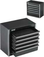 Portable 5 Drawer Metal Tool Chest Black Garage Storage Tool Box Cabinet 8.6"