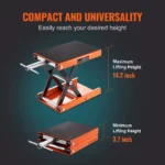 1100LBS Motorcycle Scissor Lift Jack Wide Deck Steel Stand w/ Safety Pin