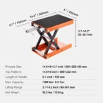 1100LBS Motorcycle Scissor Lift Jack Wide Deck Steel Stand w/ Safety Pin