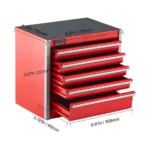 5 Drawer Metal Tool Box Portable Small Tool Chest Red Garage Storage 8.6"