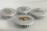 4x Cadillac (ATS CTS DTS SRX STS XLR XTS) 67mm Wheel Center Caps Silver Colorful
