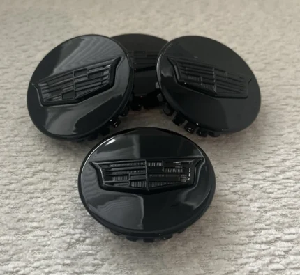 4x Cadillac Black Gloss (ATS CTS DTS SRX STS XLR XTS) 67mm Wheel Center Caps